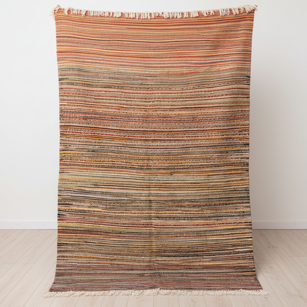 Multicolor Line Flat-Weave Rug – 190 × 125 cm (75” × 49”)