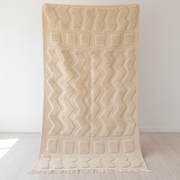 All-White knotted and flatRug – 200×110 cm (79×43 in)